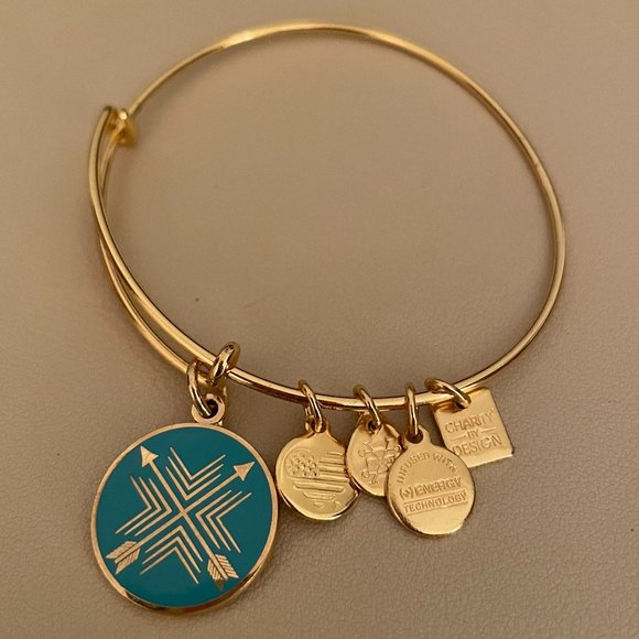 NWOT Alex and Ani Arrows of Friendship Bracelet, Gold Tone - Picture 1 of 3